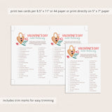 Valentine's Day Party Game Match The Love Song Printable