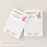 Printable Valentine Scattergories Game