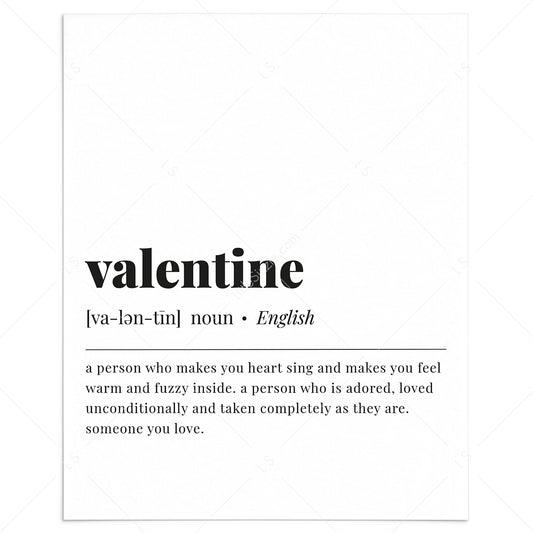 Valentine Definition Printable by LittleSizzle