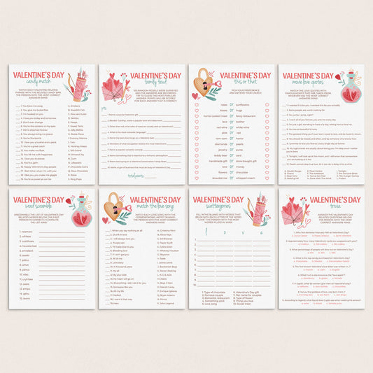 Printable Valentine's Day Games Bundle by LittleSizzle