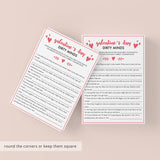 Dirty Minds Game for Adults Valentine's Day Party