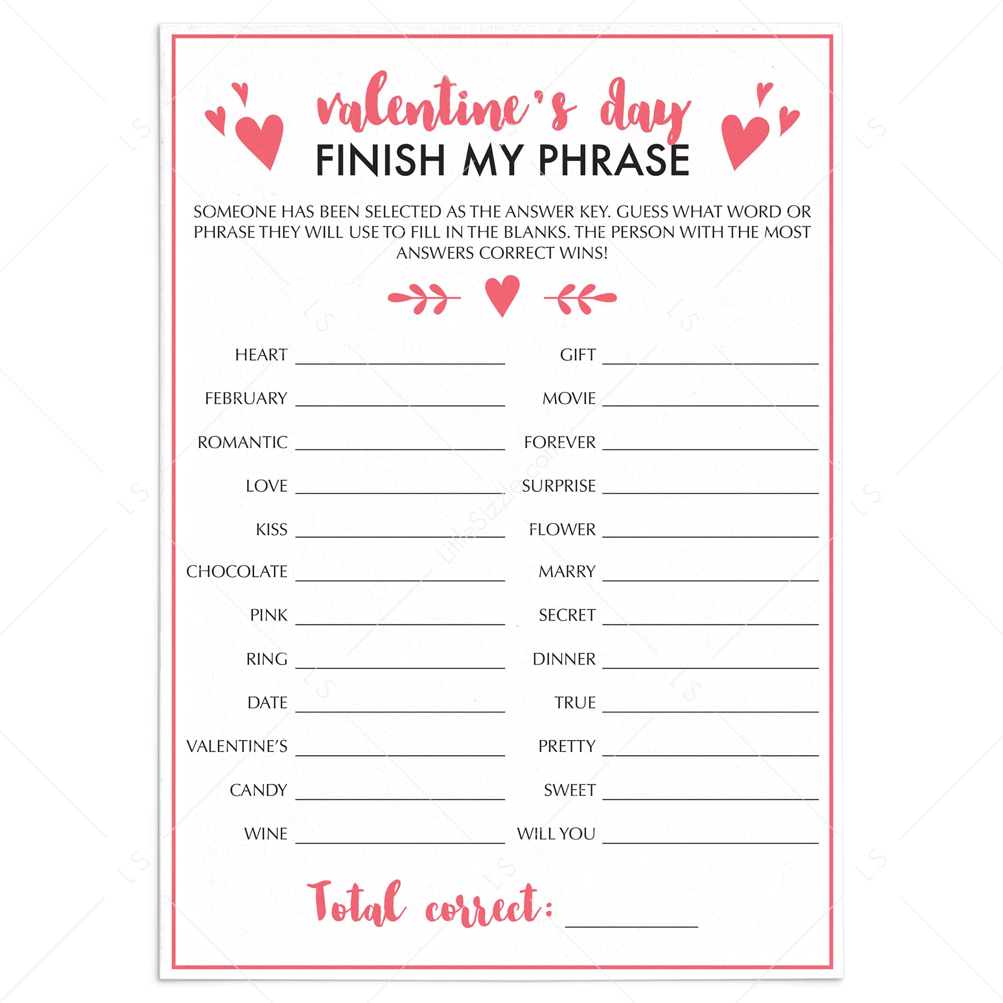 Valentine's Day Party Game Finish My Phrase | Printable & Virtual – LittleSizzle valentine-s-day-party-game-finish-my-phrase-printable-virtual-littlesizzle