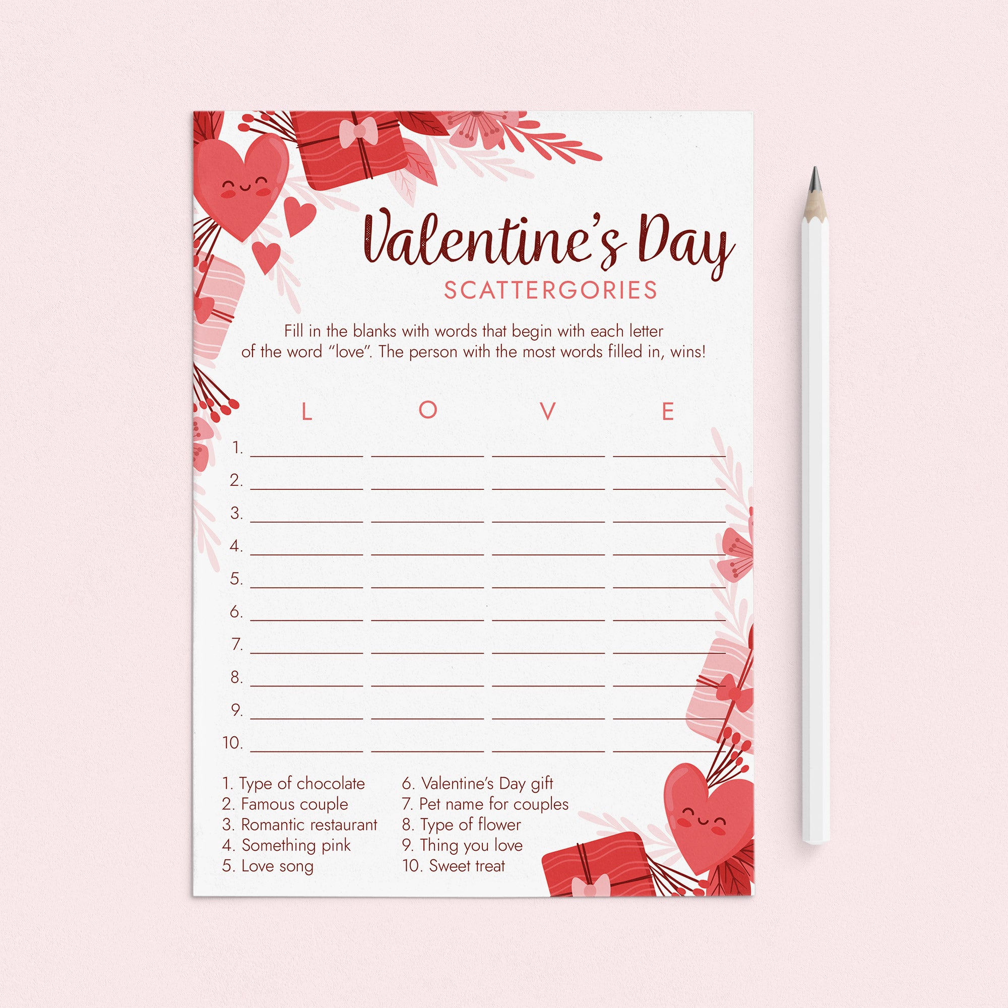 Valentine's Day Game for Couples Printable by LittleSizzle