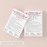 Valentine's Day Romantic Movie Quotes Game Instant Download