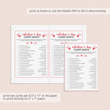 Valentine's Party Game Candy Match Printable & Virtual
