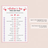 Valentine's Day Would You Rather Game for Adults
