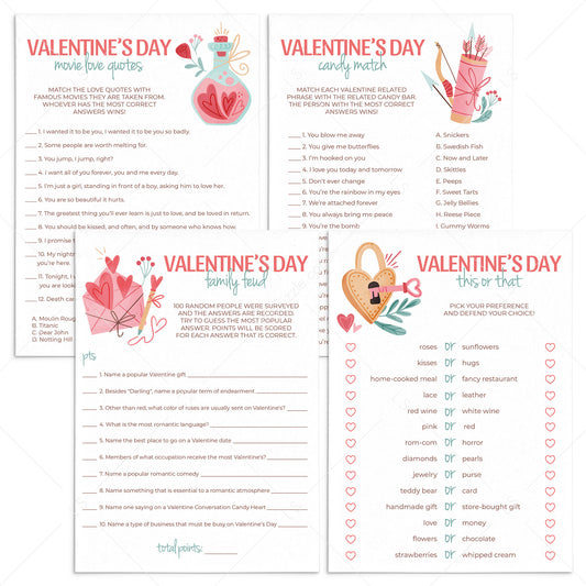 Valentines Party Games Pack Printable by LittleSizzle