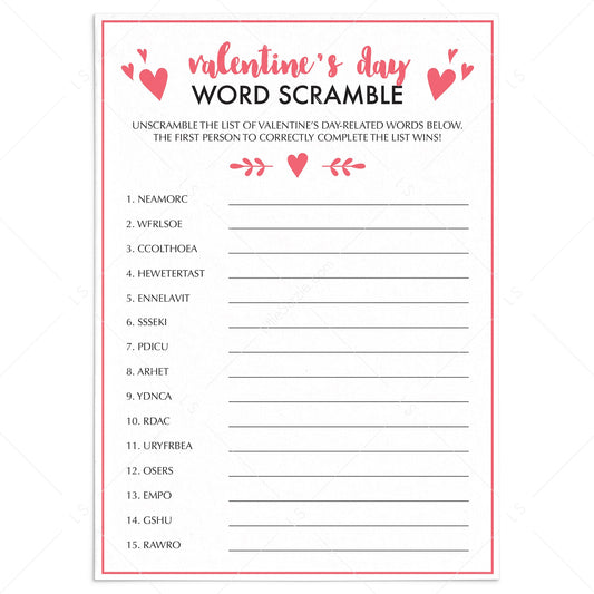 Valentine's Day Party Game for Family by LittleSizzle