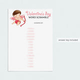 Printable & Virtual Valentine's Day Classroom Game Word Scramble