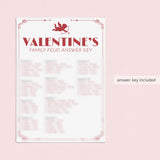 Valentines Family Feud Game with Answers Printable