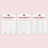 Valentines Party Games Printable Red Cupid by LittleSizzle