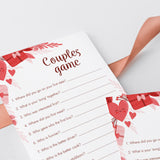 Couples Game Questions for Parties Printable