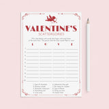 Valentines Game with Cupid Printable Scattergories by LittleSizzle