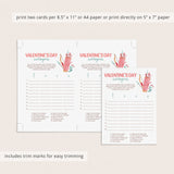 Printable Valentine Scattergories Game