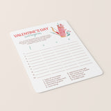 Printable Valentine Scattergories Game