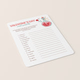 Valentines Word Scramble Game with Answers