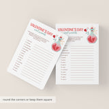 Valentines Word Scramble Game with Answers