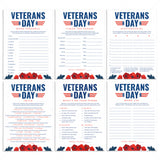 Printable Veterans Day Games and Activities with Red Poppies