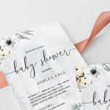 Winter flowers baby shower invite template by LittleSizzle