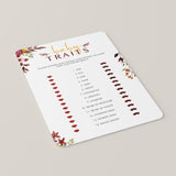 Bohemian BabyShower Baby Traits Game Printable