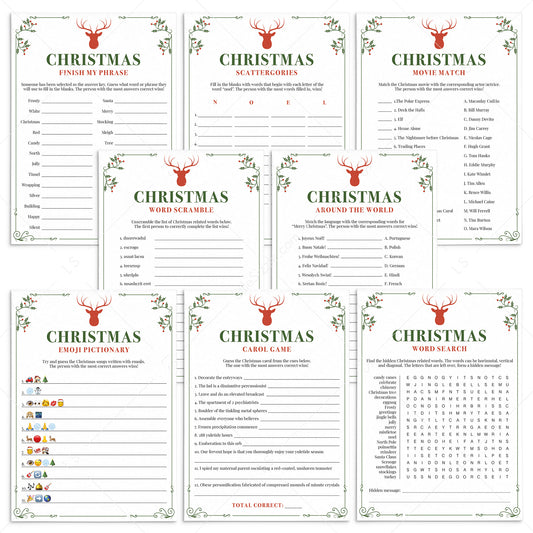 8 Popular Christmas Games to Print at Home by LittleSizzle