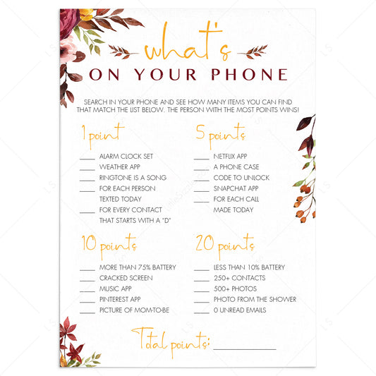 Bohemian Baby Shower Ideas What's On Your Phone by LittleSizzle