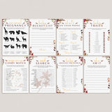 Burgundy Floral Baby Shower Games Kit Printable by LittleSizzle