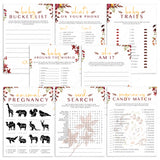 Burgundy Floral Baby Shower Games Kit Printable by LittleSizzle