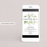 Greenery Virtual Baby Shower Invitation Template