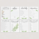 Virtual Baby Shower Game Bundle Greenery