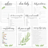Virtual Baby Shower Game Bundle Greenery