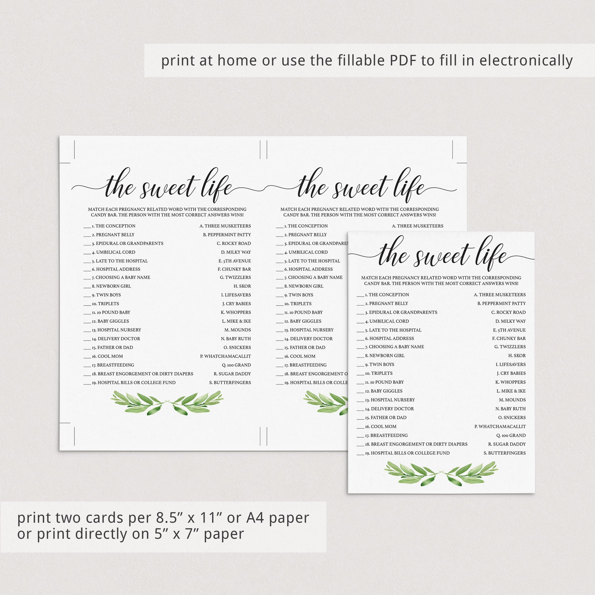 Virtual baby shower game instant download by LittleSizzle