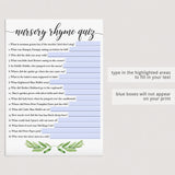 Zoom baby shower game nursery rhyme quiz by LittleSizzle