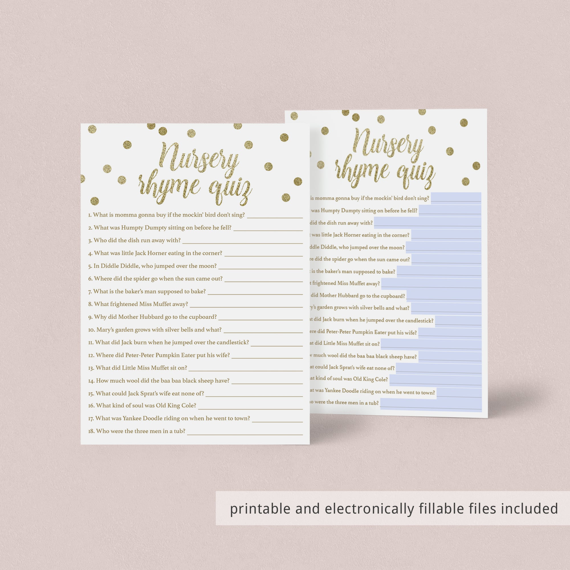 Gold virtual baby shower game by LittleSizzle