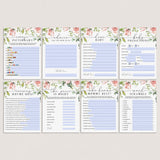 Blush Floral Baby Shower Game Bundle For Zoom