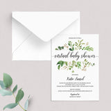 Greenery Virtual Baby Shower Invitation Template