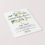 Greenery Virtual Baby Shower Invitation Template