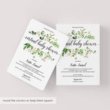 Greenery Virtual Baby Shower Invitation Template