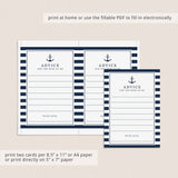 Nautical Baby Shower Advice Cards