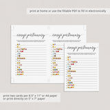 (Virtual) Bridal Shower Emoji Game Black and White
