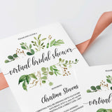 Virtual Bridal Shower Invitation Template Greenery