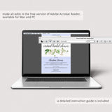 Virtual Bridal Shower Invitation Template Greenery