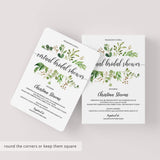 Virtual Bridal Shower Invitation Template Greenery
