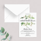 Virtual Bridal Shower Invitation Template Greenery
