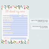 All About My Mom Mother's Day Card