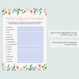 Word Scramble Game for Mother's Day Celebration