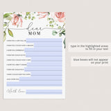 Dear Mom Letter Wishes for Mother's Day Template