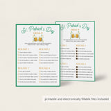 St Patrick's Day Drinking Game Printable