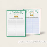 St Patrick's Day Word Game Virtual & Printable