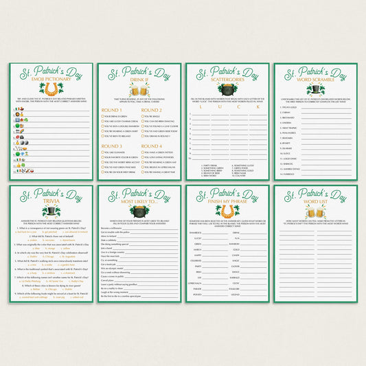 8 St. Patrick's Day Party Games Printable & Virtual by LittleSizzle
